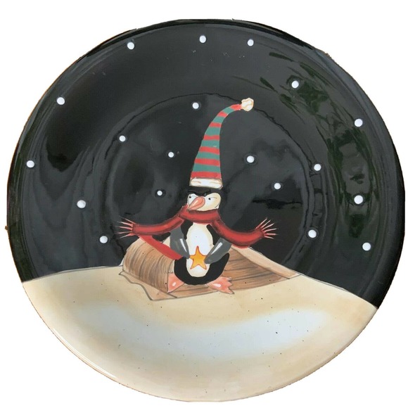 Certified International Other - Certified Int'l Midnight Penguin Dessert Plates 8”